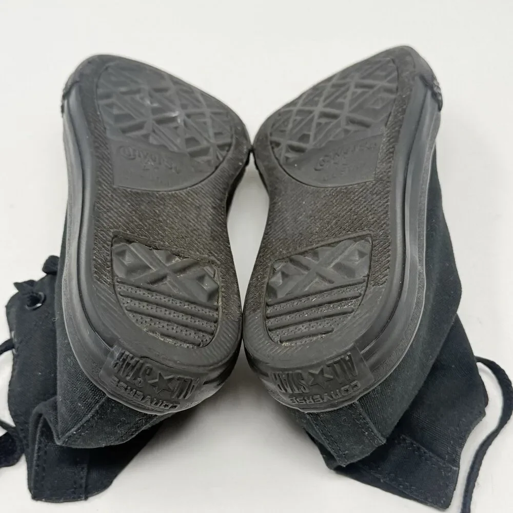 Converse All Star High Shoes Youth Girls Boys Size 3 Triple Black Canvas Sneaker